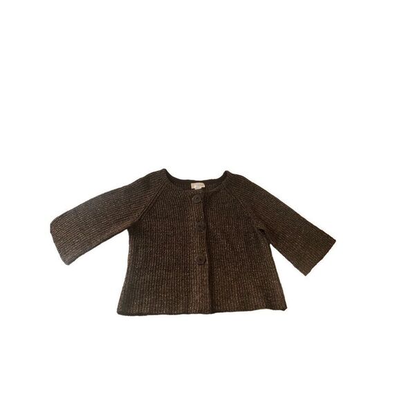 Spiegel Women’s Size XL Brown Metallic Chunky 3/4 Bell Sleeve Cardigan - Picture 5 of 9